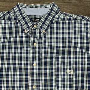 Chaps men’s blue plaid short sleeve button down shirt size 3XB